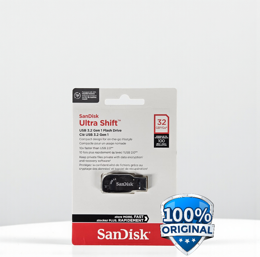 SanDisk Ultra Shift Flashdisk USB Gen 1 32GB - SDCZ410 Gambar produk SanDisk Ultra Shift Flashdisk USB Gen 1 32GB - SDCZ410