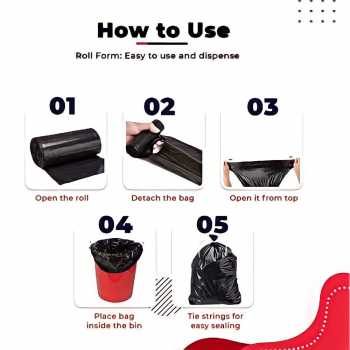 Gambar produk TRASU Kantong Plastik Sampah Disposable Trash Bag 45x55cm 100 PCS - TR-45