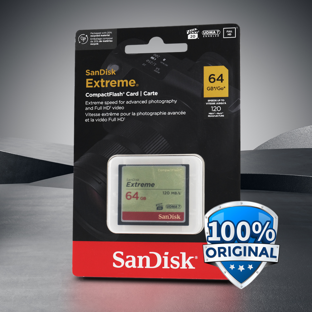 Gambar produk SanDisk Extreme Compact Flash Card VGP-20 120MB/s 64GB - SDCFXSB