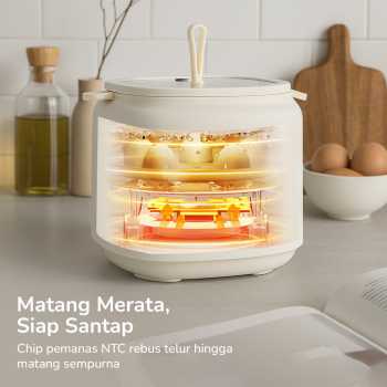 Gambar produk ONE MORE Alat Rebus Telur Elektrik Mini 4 Slot Egg Steamer 220V 300W - LG-803