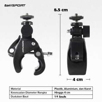 Gambar produk TaffSPORT Mount Gagang Sepeda untuk Xiaomi Yi dan GoPro - GP023