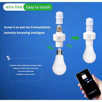 Gambar produk ASLEA Fitting Lampu Soket Pintar Adapter Smart Lamp Bluetooth App E27 - 264N