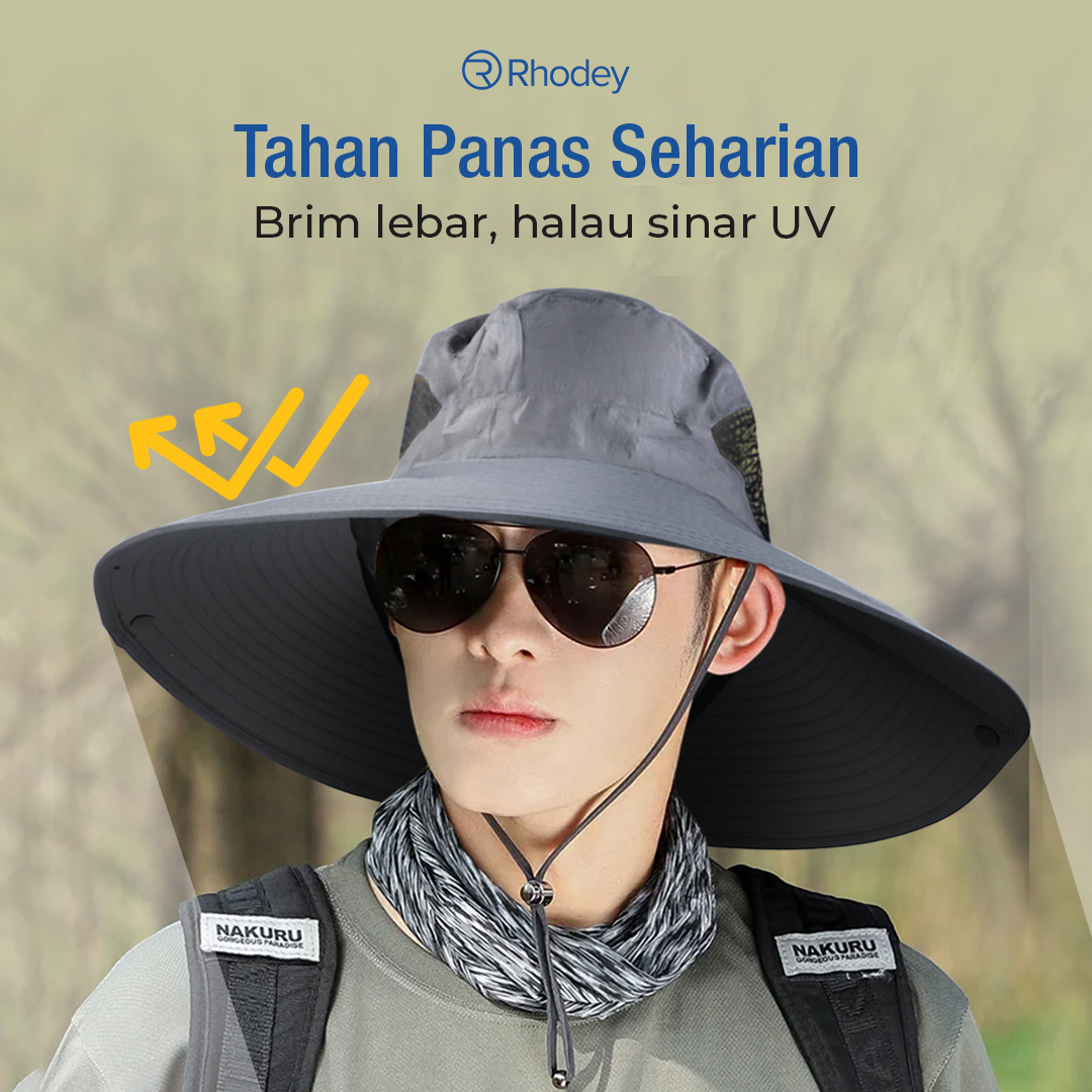 Gambar produk Rhodey Topi Rimba Outdoor Anti UV Boonie Hat Polyester - B60