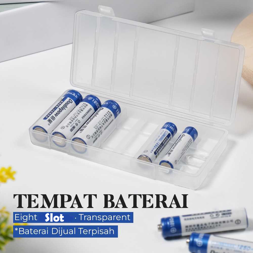 Gambar produk XCC Kotak Baterai Plastik 8 Slot Plastic Battery Storage Box AA AAA - XCC-8