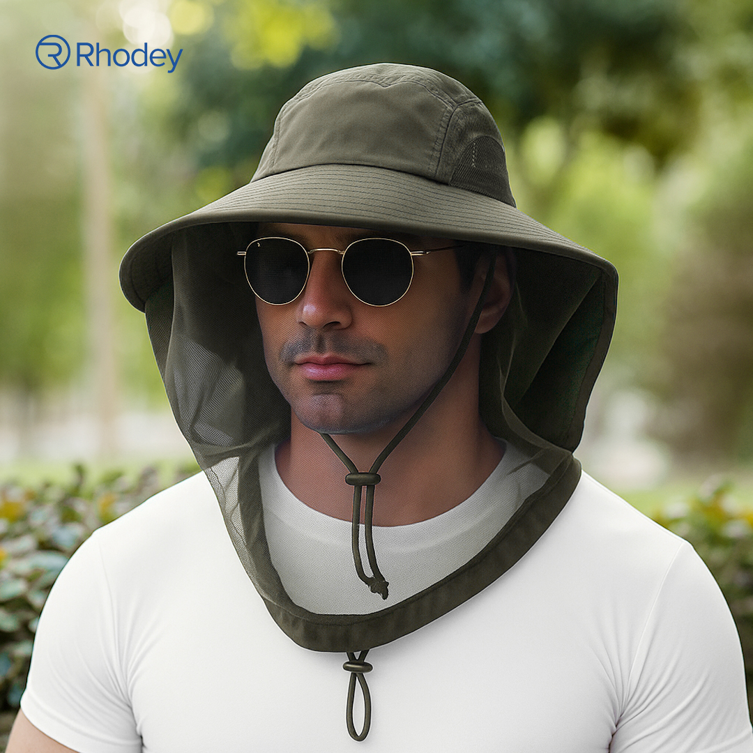 Gambar produk Rhodey Topi Rimba Outdoor Anti Nyamuk UV Protection Boonie Hat - UF122