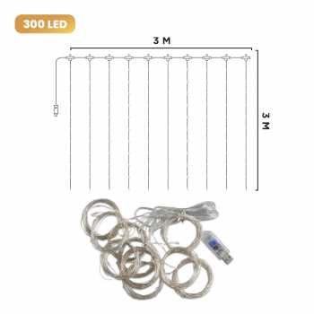Gambar produk ANBLUB Lampu Hias Gorden String Lights USB 300 LED 3x3M with Remote - ANB300