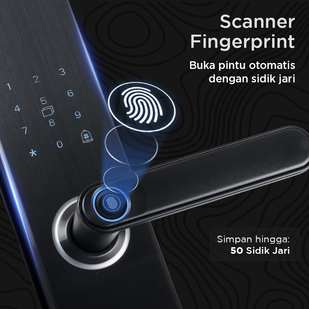 REFINE Smart Door Lock Tuya App Bluetooth Fingerprint Password - MJ1S Gambar produk REFINE Smart Door Lock Tuya App Bluetooth Fingerprint Password - MJ1S