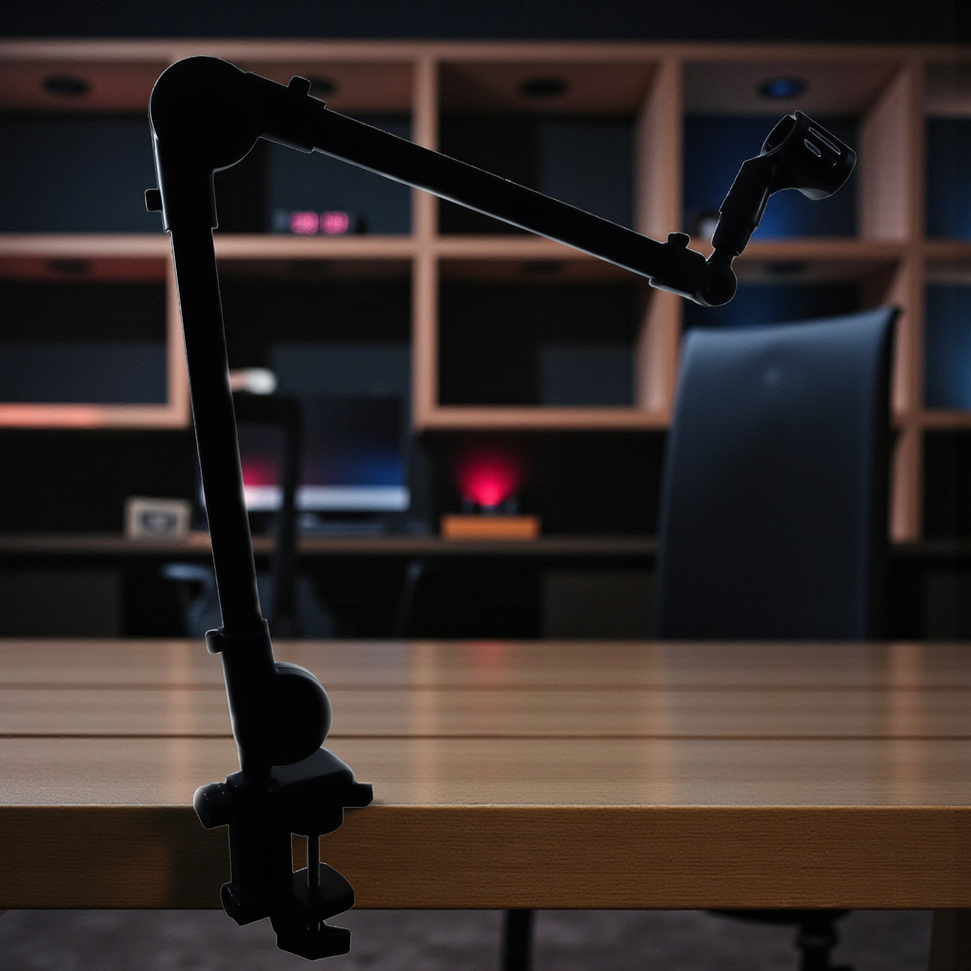 ETS Stand Holder Mikrofon Boom Arm Desk Adjustable Microphone Lazypod - E985 Gambar produk ETS Stand Holder Mikrofon Boom Arm Desk Adjustable Microphone Lazypod - E985