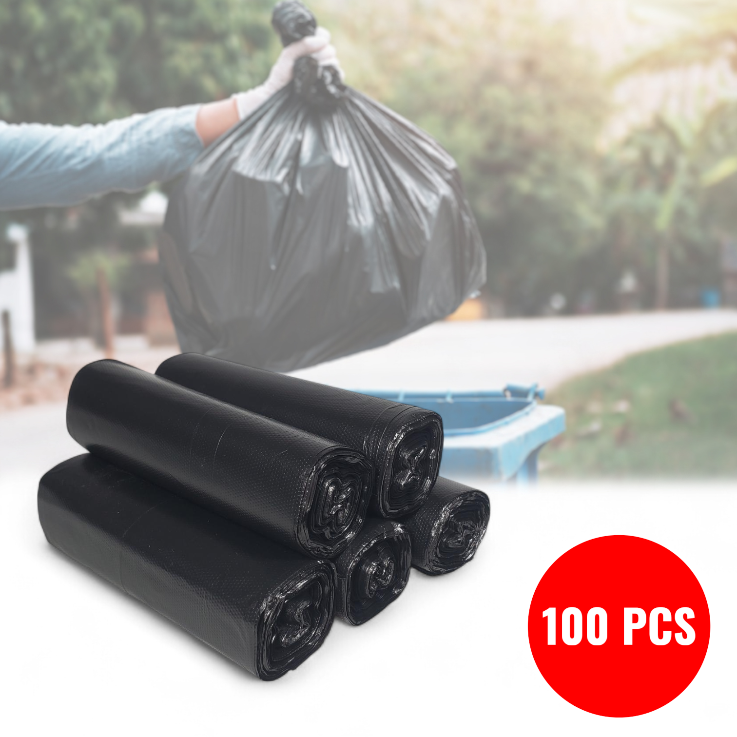 Gambar produk TRASU Kantong Plastik Sampah Disposable Trash Bag 45x55cm 100 PCS - TR-45