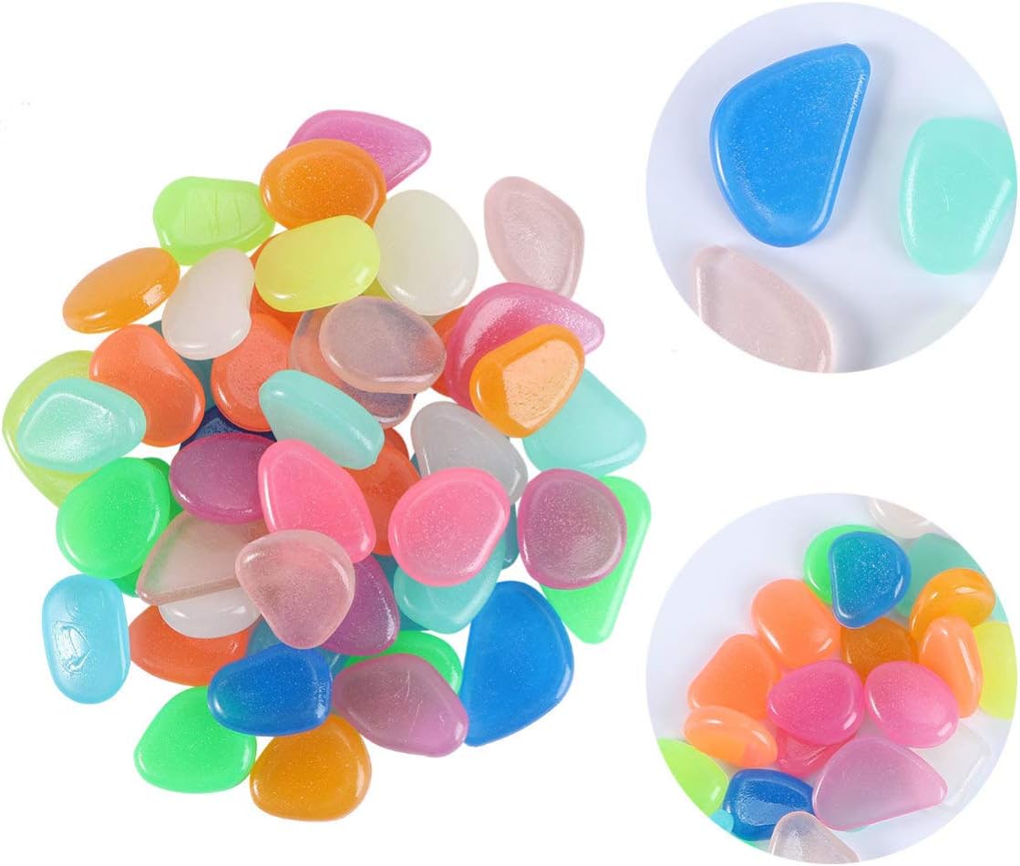 Gambar produk Imos Batu Hias Dekorasi Glow in The Dark Garden Stone 100 PCS - HC0043