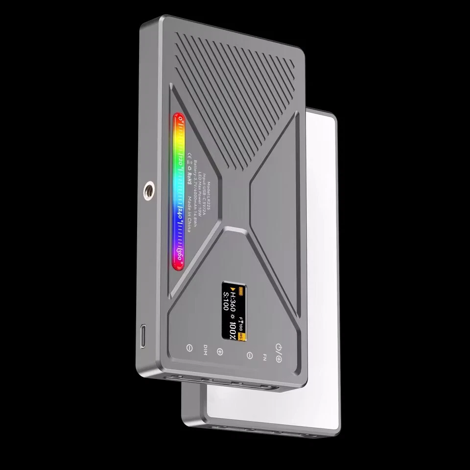 Gambar produk LIYADI Lampu Fotografi LED Portabel RGB Panel Light 10W 9900K - LR225 Pro Dark