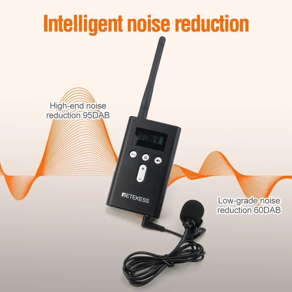 RETEKESS Audio Tour Guide Wireless Transmitter 49 Channel Mic 4200mAh - T130S Gambar produk RETEKESS Audio Tour Guide Wireless Transmitter 49 Channel Mic 4200mAh - T130S