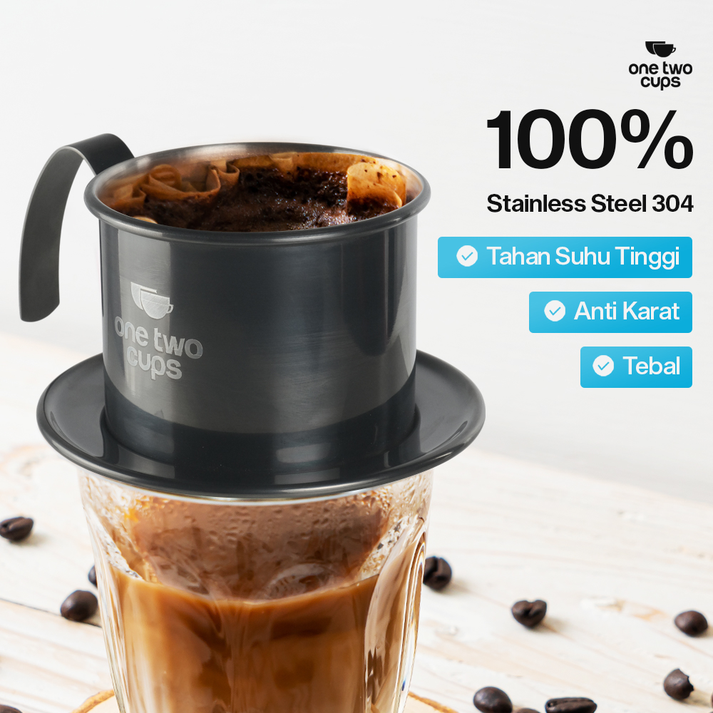 One Two Cups Vietnam Drip Coffee Filter Saringan Kopi Sekrup 120ml - PF-304 Gambar produk One Two Cups Vietnam Drip Coffee Filter Saringan Kopi Sekrup 120ml - PF-304