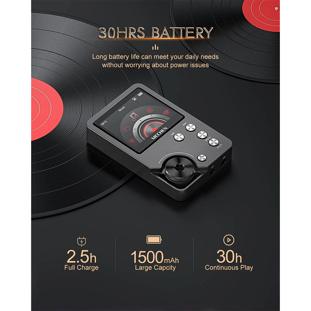 Gambar produk MECHEN MP3 Digital Audio Player HiFi Lossless 2 Inch 1500mAh 64GB - M30