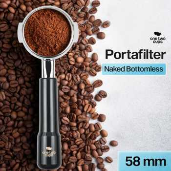 One Two Cups Bottomless Naked Portafilter Stainless Steel Expobar 58mm - RJ8
