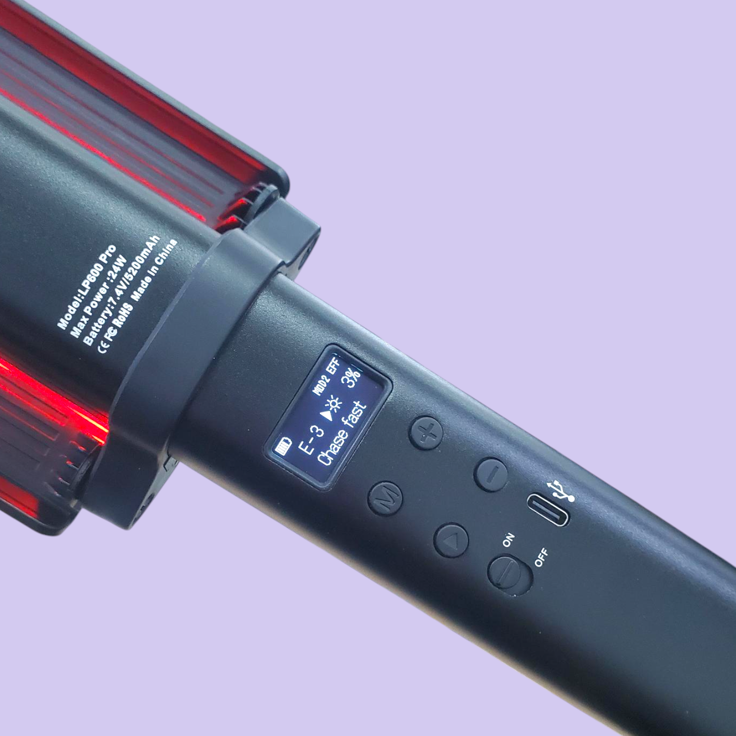 Gambar produk LIYADI Lampu Studio Tube Light Stick RGBW 24 Mode OLED 5200mAh 24W - LP600 PRO