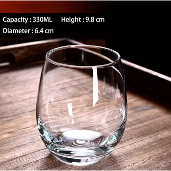 Gambar produk Senno Gelas Kaca Bentuk Oval Glass Water Tea Coffee Drinking Kitchen 330ml - SN503
