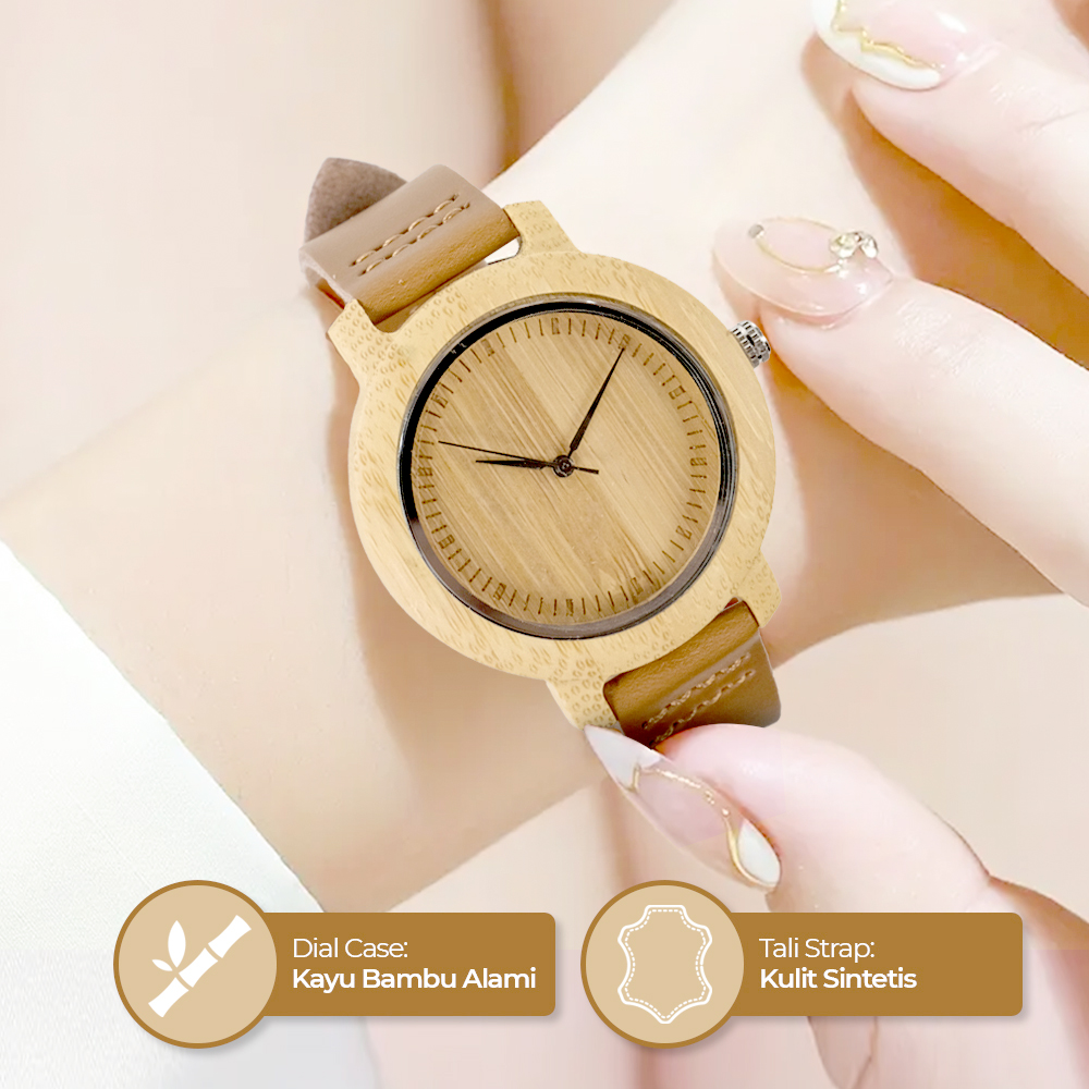 BOBO BIRD Jam Tangan Bambu Analog Wanita - A10 Gambar produk BOBO BIRD Jam Tangan Bambu Analog Wanita - A10