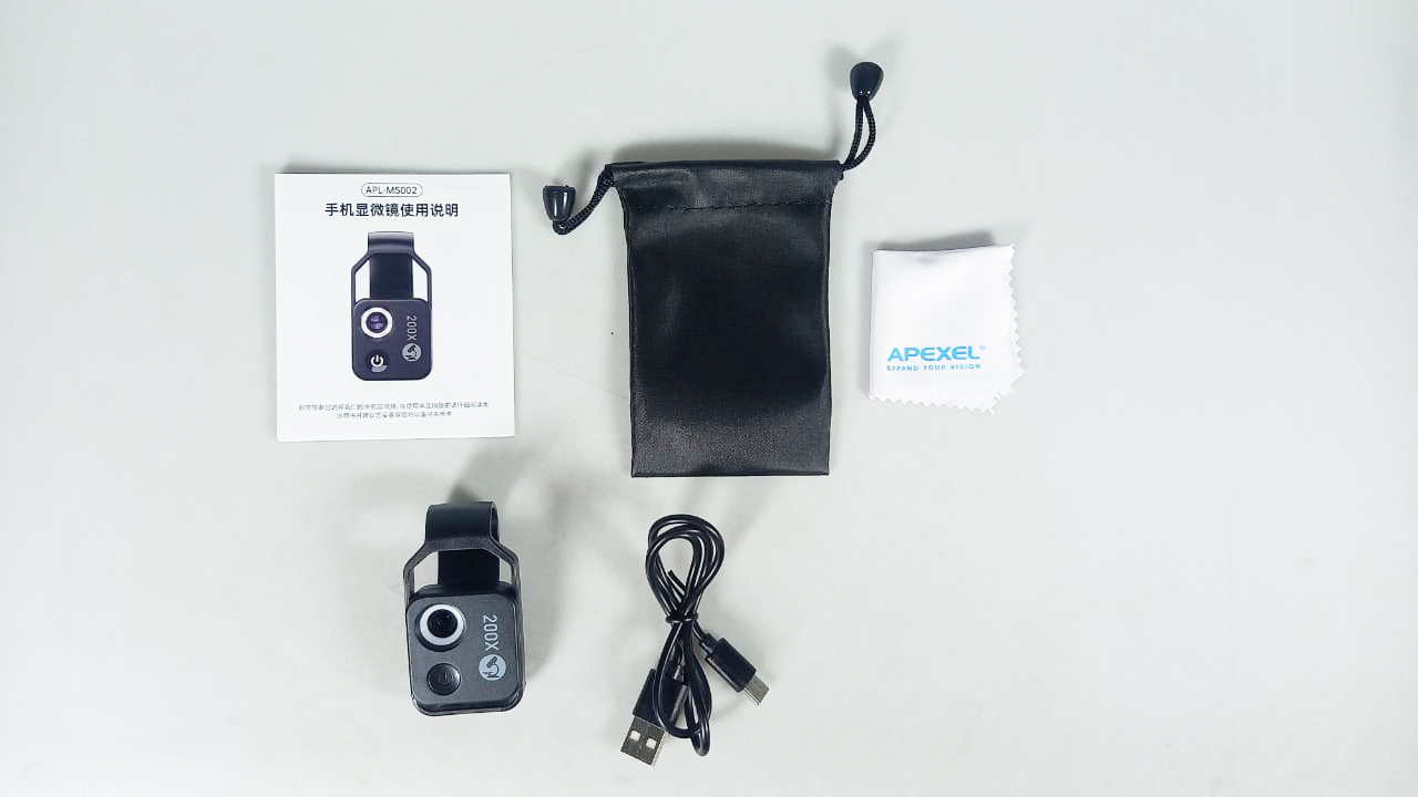 APEXEL Lensa Microscope Smartphone 200x - APL-MS002CBK Gambar produk APEXEL Lensa Microscope Smartphone 200x - APL-MS002CBK