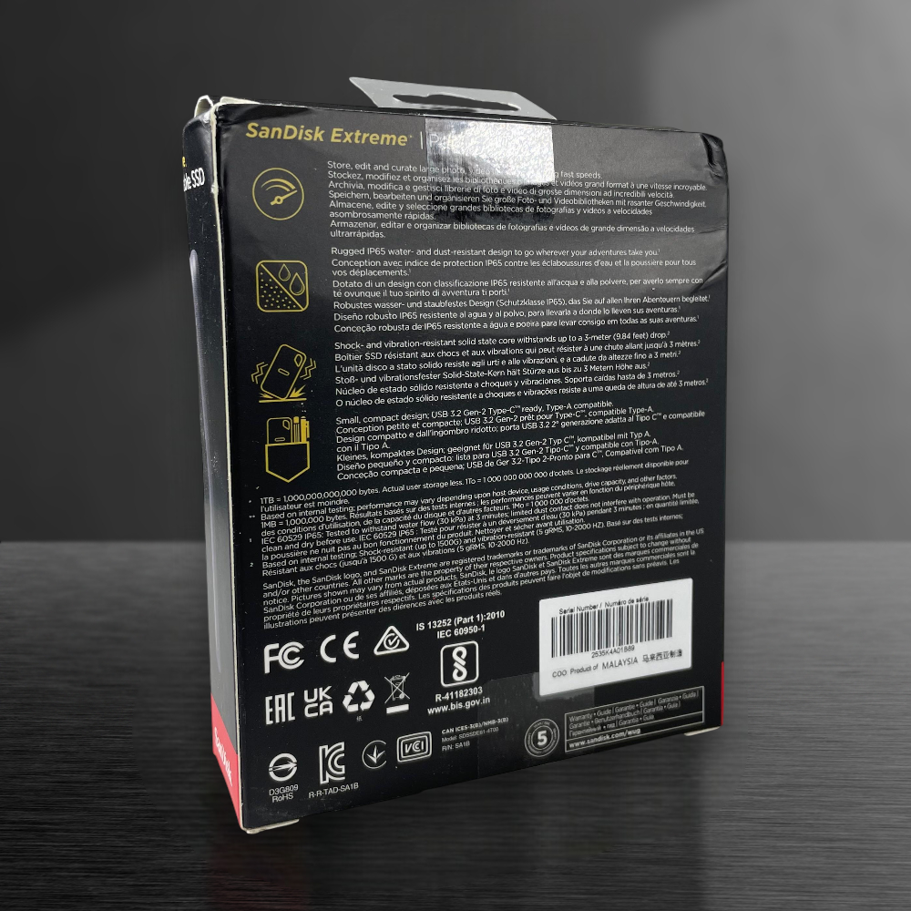 Gambar produk SanDisk Extreme Portable SSD 1050MB/s USB Type C 3.2 4TB - SDSSDE61
