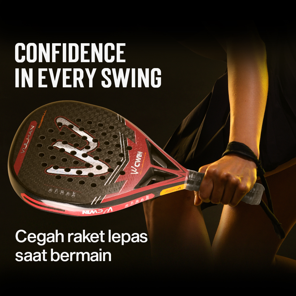 Gambar produk CWIN VULKAN Raket Padel Teardrop 12K Carbon Fiber 3.8cm Thickness 365g - 5025