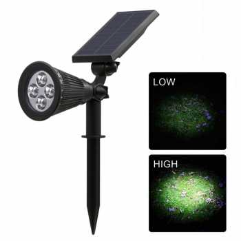 Hyelaer Lampu Taman Hias Solar Panel Waterproof Cool White 4 LED - TS-G0103