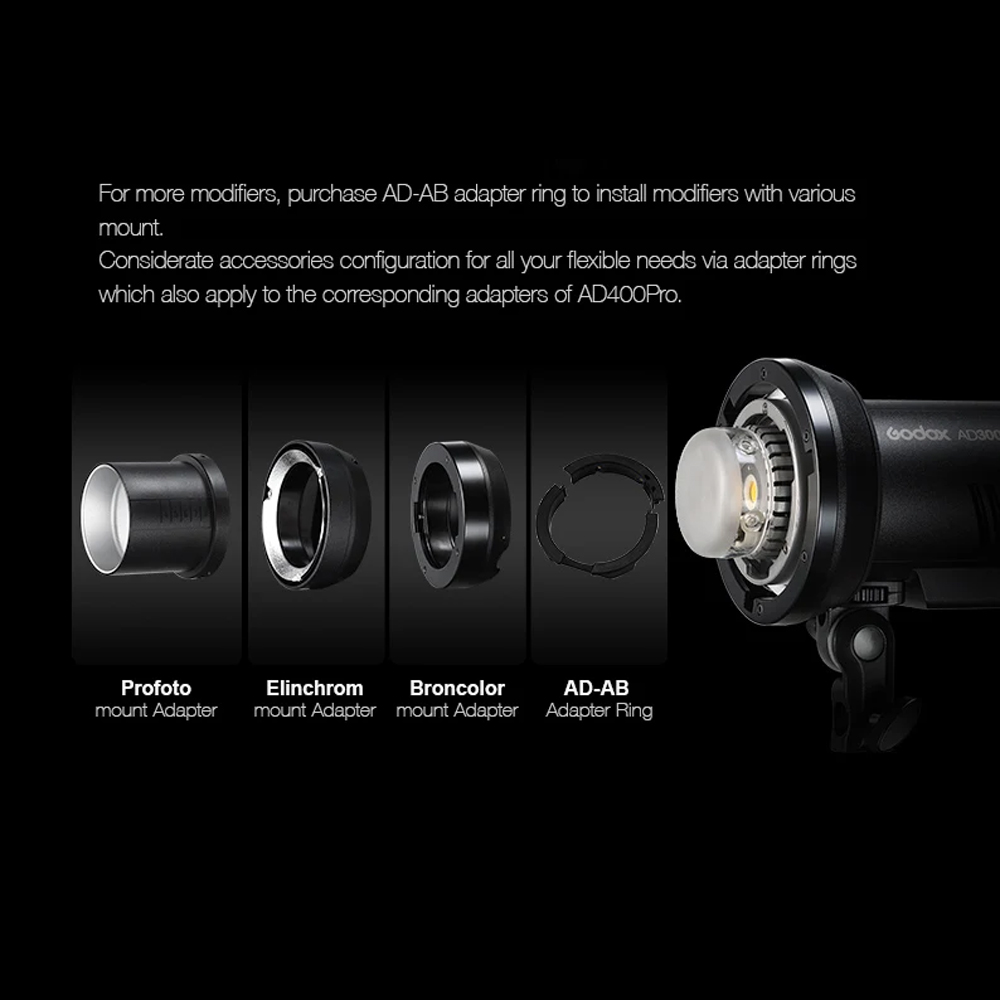 Gambar produk Godox Flash Camera Wireless 2.4GHz TTL 3in1 Color 2600mAh 300Ws - AD300Pro