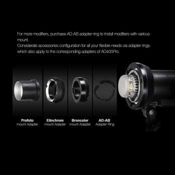 Gambar produk Godox Flash Camera Wireless 2.4GHz TTL 3in1 Color 2600mAh 300Ws - AD300Pro