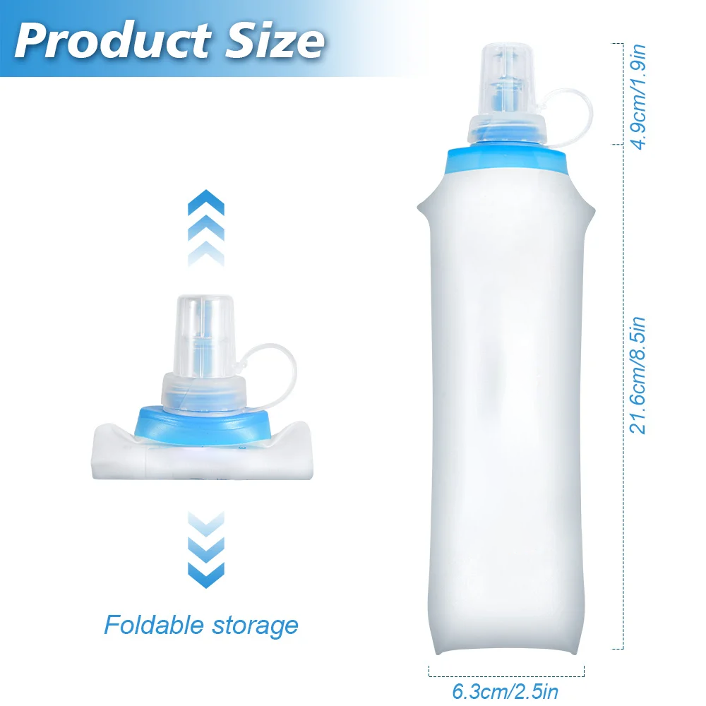 TaffSPORT Botol Minum Soft Flask Foldable Sport Water TPU 500 ml - TF009 Gambar produk TaffSPORT Botol Minum Soft Flask Foldable Sport Water TPU 500 ml - TF009