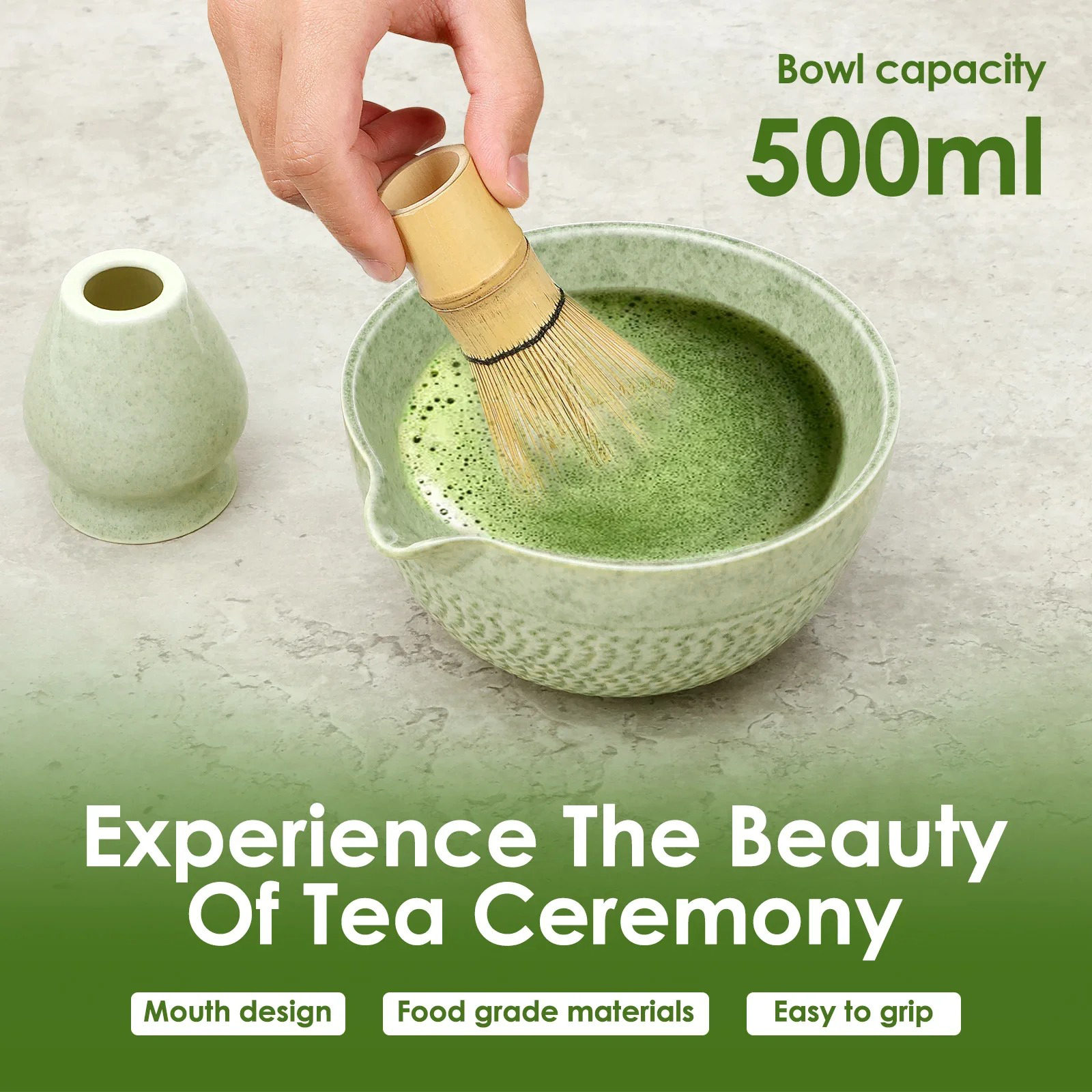 Willstar Matcha Set Kit Chawan Chasen Stand Ceramic 500ml 2 PCS - WS-502 Gambar produk Willstar Matcha Set Kit Chawan Chasen Stand Ceramic 500ml 2 PCS - WS-502