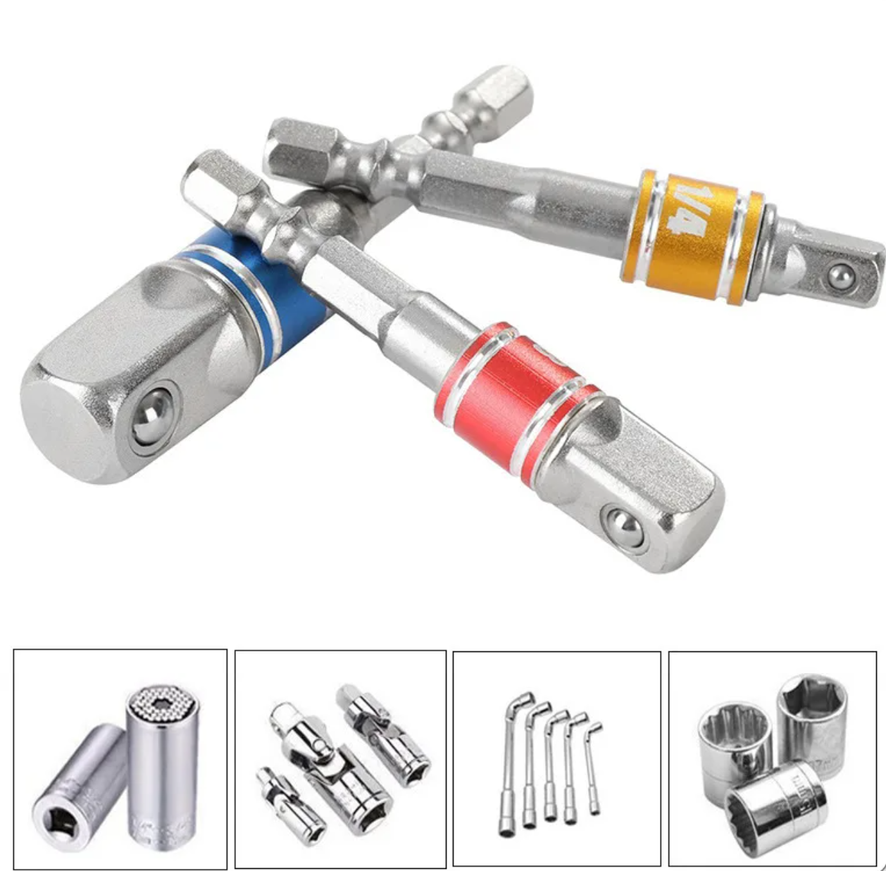 JIGONG Mata Obeng Adaptor Drill Bits Hex Shank 1/4 3/8 1/2 Inch 3 PCS - LK006 Gambar produk JIGONG Mata Obeng Adaptor Drill Bits Hex Shank 1/4 3/8 1/2 Inch 3 PCS - LK006