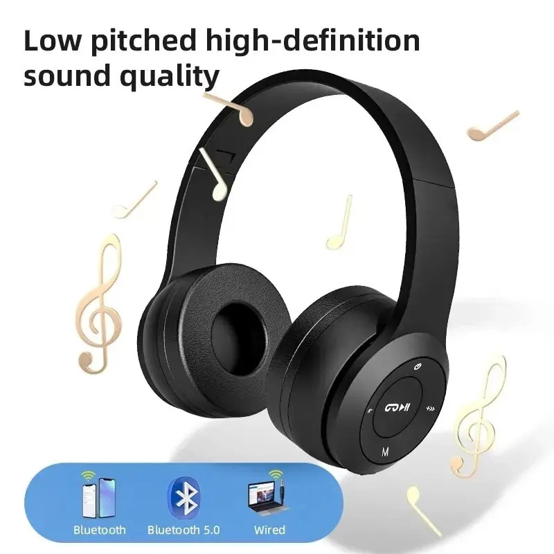 Gambar produk Briame Headphone Bluetooth 5.1 HiFi Noise Reduction TF AUX 150mAh - P47