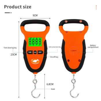 Gambar produk JUANJUAN Timbangan Koper Digital 50 kg Portable Hook Scale Pocket - LS03