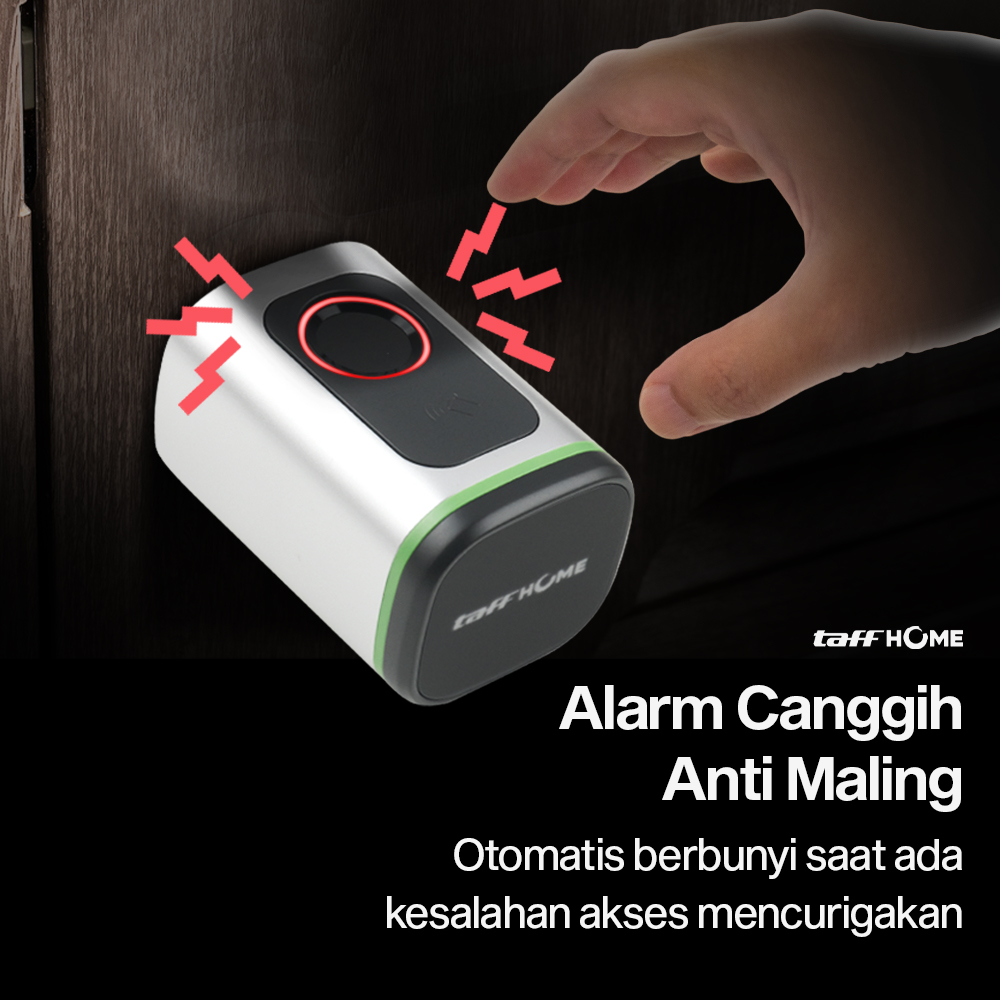 Gambar produk TaffHOME Smart Door Lock Fingerprint Bluetooth Card Alarm Tuya Smart - S1-B60