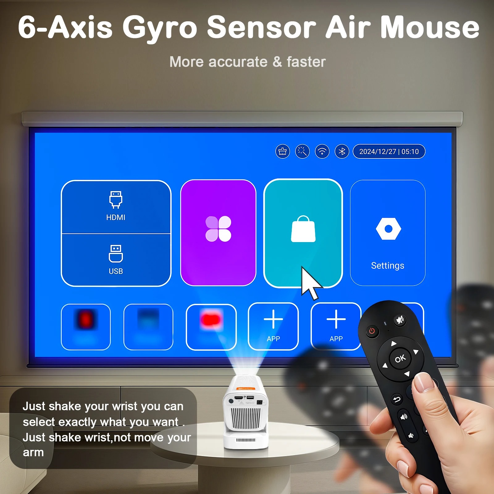 Gambar produk Woopker Proyektor Mini Portable Android 11 WiFi Bluetooth 330 ANSI - HY260