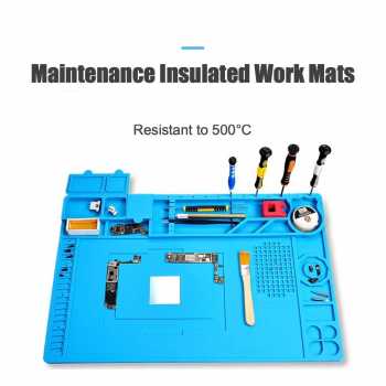 ESD Alas Solder Silikon Magnetic Soldering Mat Heat Resistant 46x30cm - E-607