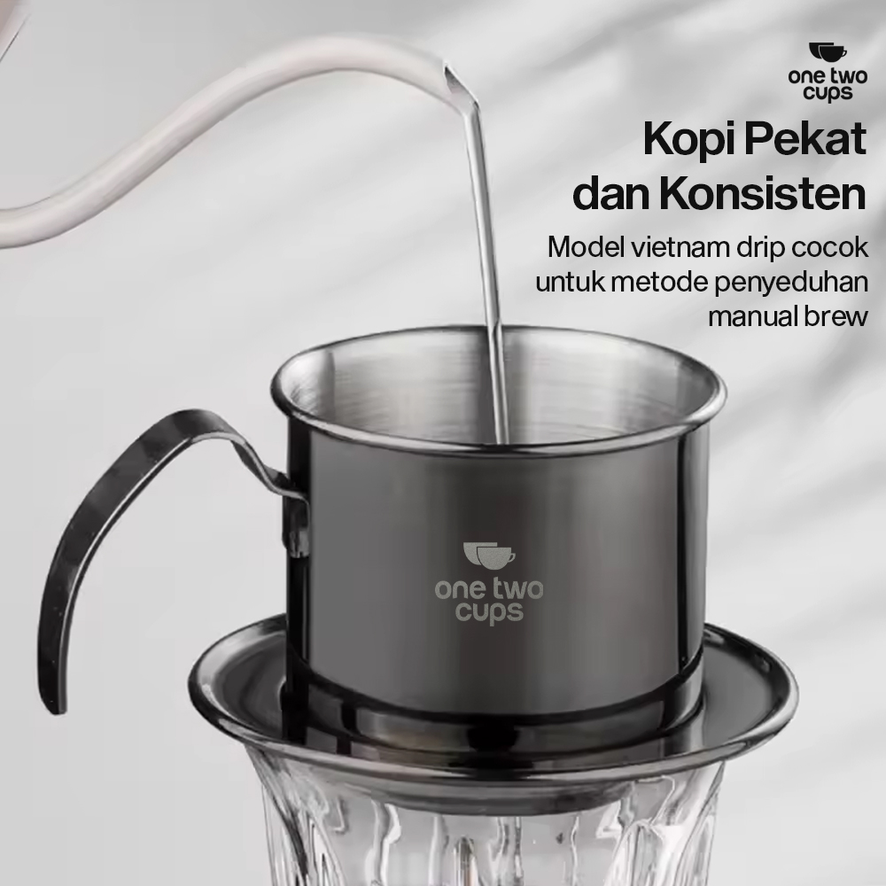 One Two Cups Vietnam Drip Coffee Filter Saringan Kopi Sekrup 120ml - PF-304 Gambar produk One Two Cups Vietnam Drip Coffee Filter Saringan Kopi Sekrup 120ml - PF-304