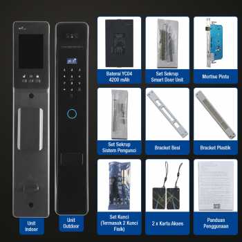 KAILILAI Smart Door Lock Fingerprint Face Recognition Password iCSee - B90 Gambar produk KAILILAI Smart Door Lock Fingerprint Face Recognition Password iCSee - B90