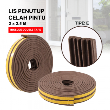 Gambar produk TaffHOME Lis Penutup Celah Pintu Penghalang Debu Door Seal 2x2.5M E - ESPV5