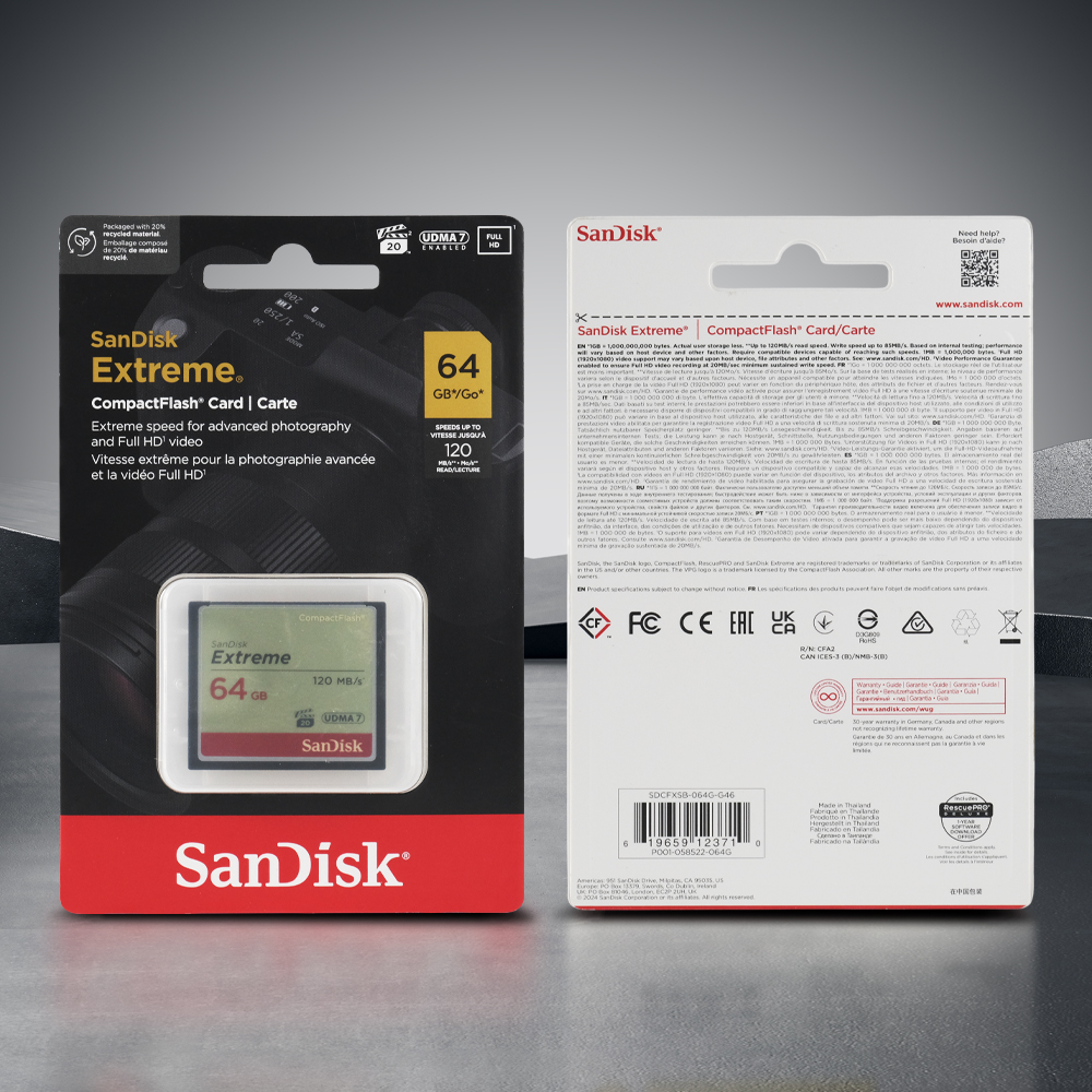 Gambar produk SanDisk Extreme Compact Flash Card VGP-20 120MB/s 64GB - SDCFXSB