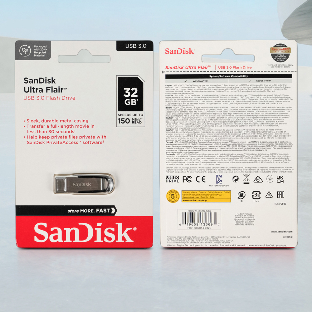 Gambar produk SanDisk Ultra Flair Flashdisk USB 3.0 32GB - SDCZ73