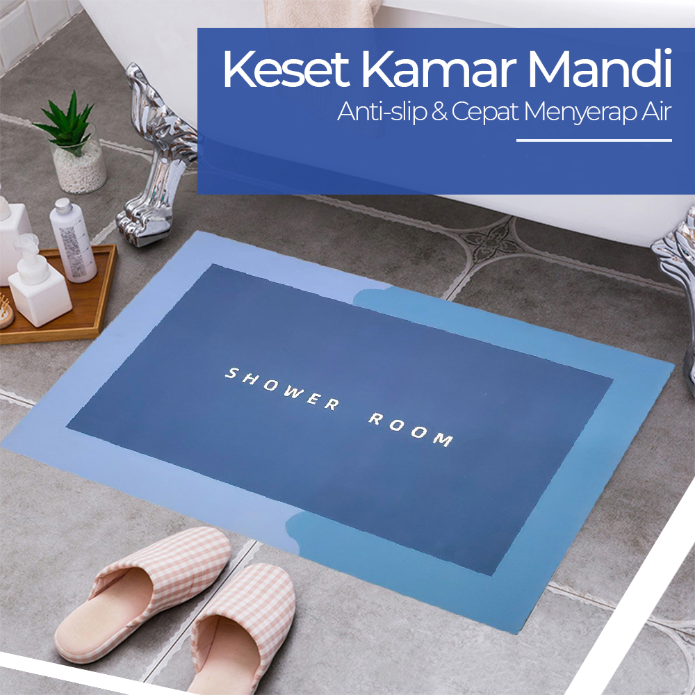 DIATOM Keset Kamar Mandi Anti Slip Absorbent Rectangle 60x39.5cm - DT4 Gambar produk DIATOM Keset Kamar Mandi Anti Slip Absorbent Rectangle 60x39.5cm - DT4