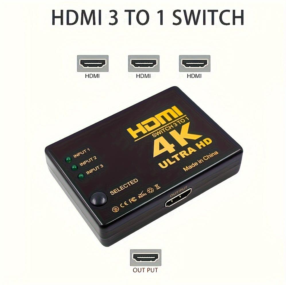 Gambar produk Duorem HDMI Switcher Splitter 3 Port 4K x 2K Ultra HD with Remote - DR105