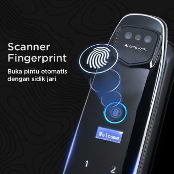 SMARTSTONE Smart Door Lock Fingerprint Face Recognition Tuya App - CS7 Gambar produk SMARTSTONE Smart Door Lock Fingerprint Face Recognition Tuya App - CS7