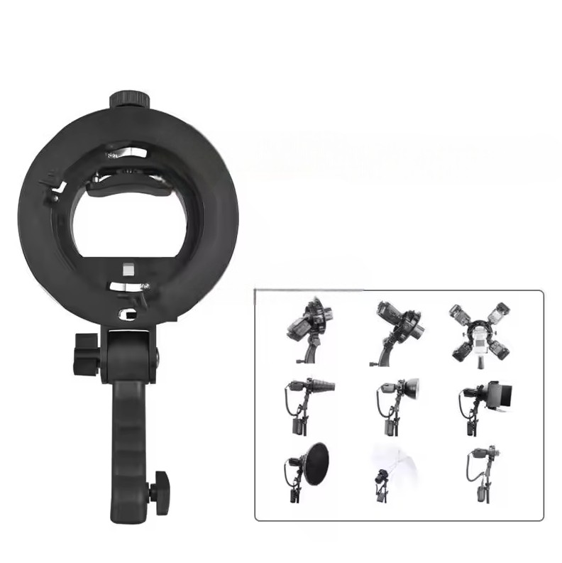 HOWN Bracket Flash Holder Speedlite S-Type Bowens for Godox AD360 Short Handle - B40 Gambar produk HOWN Bracket Flash Holder Speedlite S-Type Bowens for Godox AD360 Short Handle - B40
