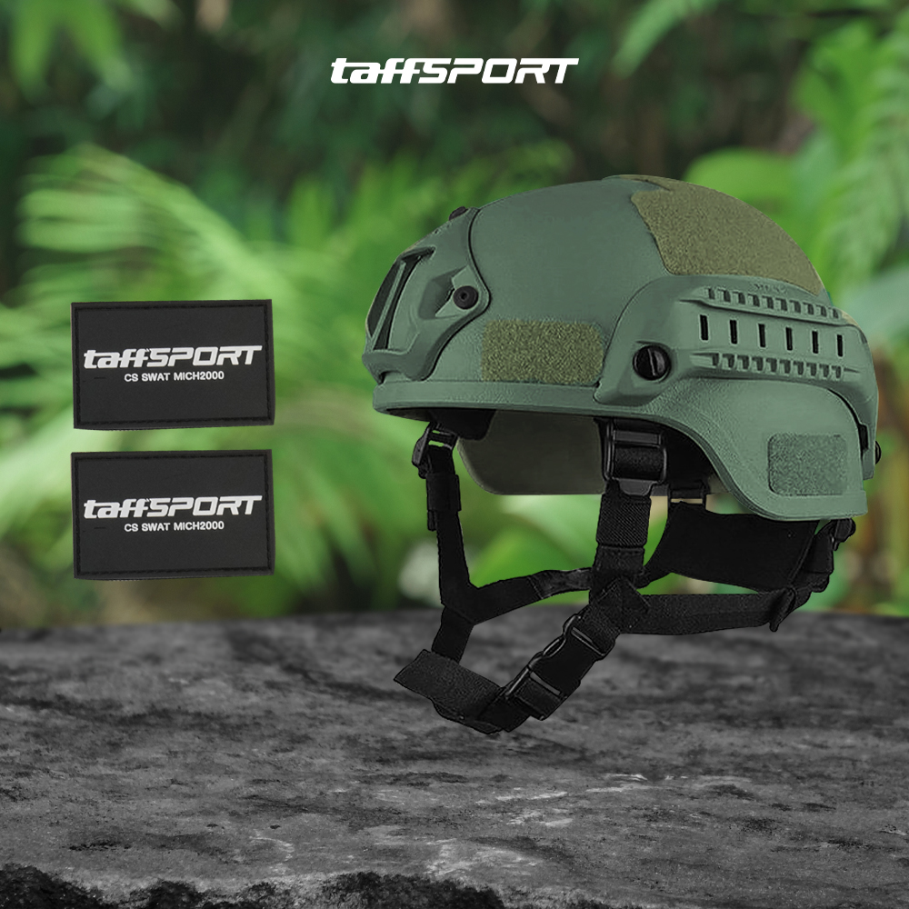 Gambar produk TaffSPORT Helm Tactical Airsoft Gun Paintball CS SWAT Helmet - MICH2000