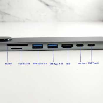 Gambar produk AMMTO USB Hub Type C 8in1 RJ45 HDMI 4K Display Adaptor - K1
