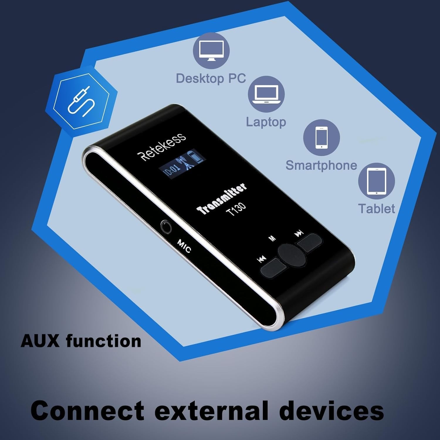 RETEKESS Audio Tour Guide Wireless Transmitter 99 Channel Mic 900mAh - T130 Gambar produk RETEKESS Audio Tour Guide Wireless Transmitter 99 Channel Mic 900mAh - T130