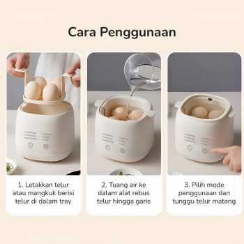 Gambar produk ONE MORE Alat Rebus Telur Elektrik 9 Slot Egg Steamer 220V - LG-803
