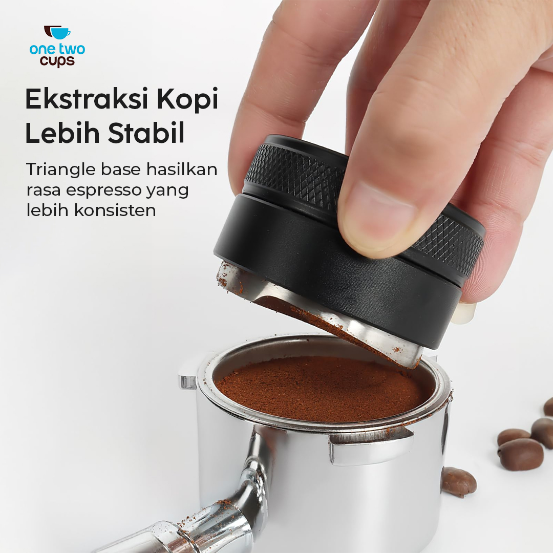 Gambar produk One Two Cups Tamper Kopi Triangle Press Coffee Powder Stainless Steel 58mm - 3153